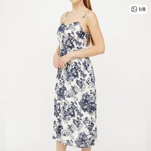 Reformation Blue and White Floral Midi Dress